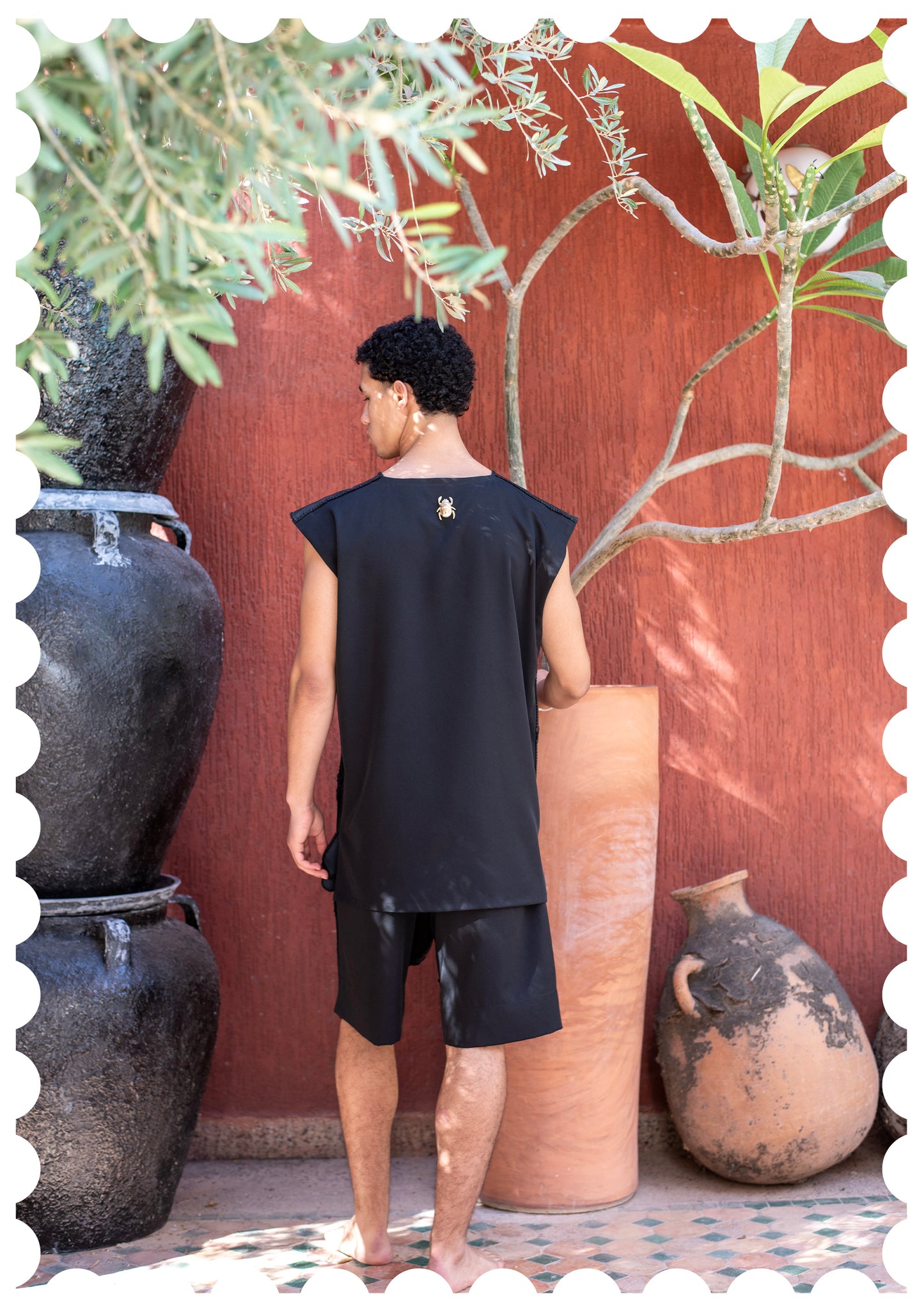 MORO PATCHWORK LEATHER TANK TOP