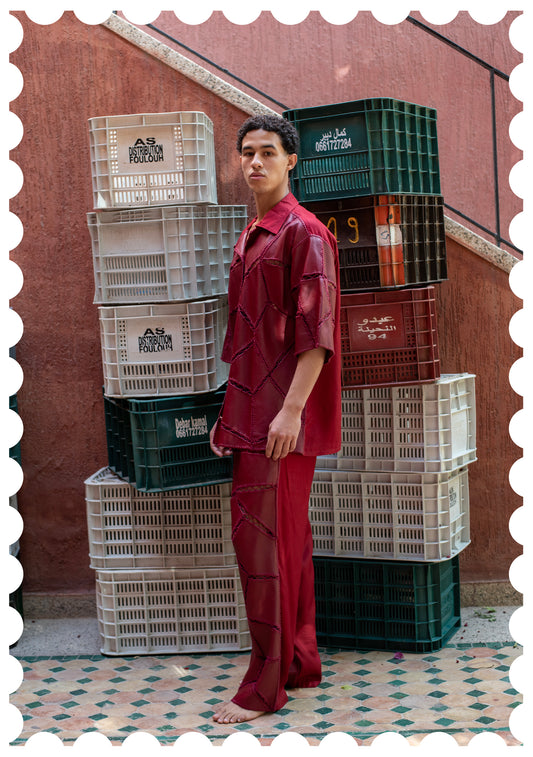 Leather Patchwork Shirt