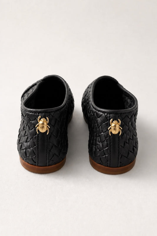 WEAVED LEATHER BABOUCHE
