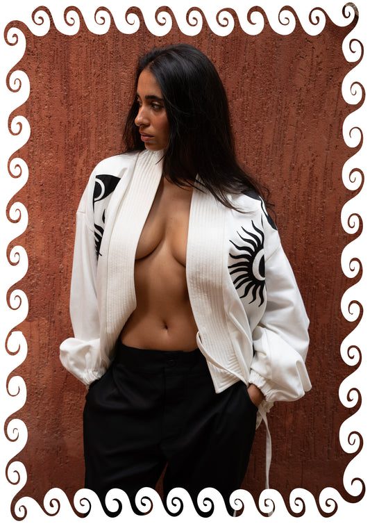 BOMBER KIMONO JACKET WHITE