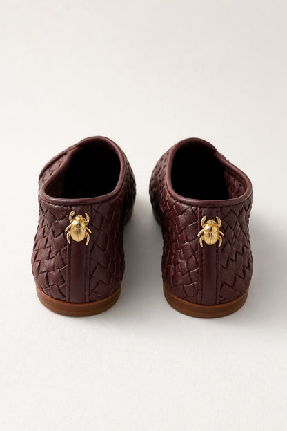 WEAVED LEATHER BABOUCHE