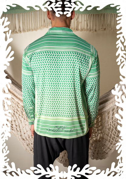 SILK PRINTED SHIRT KEFFIYEH