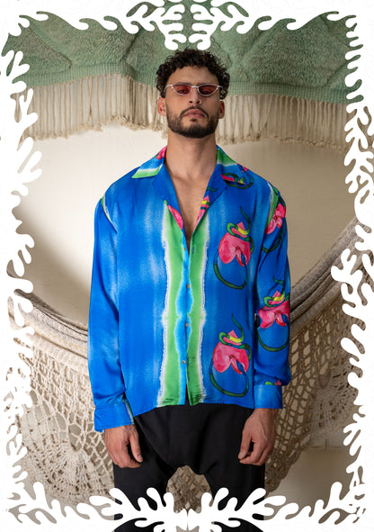 SILK PRINTED SHIRT KALBI