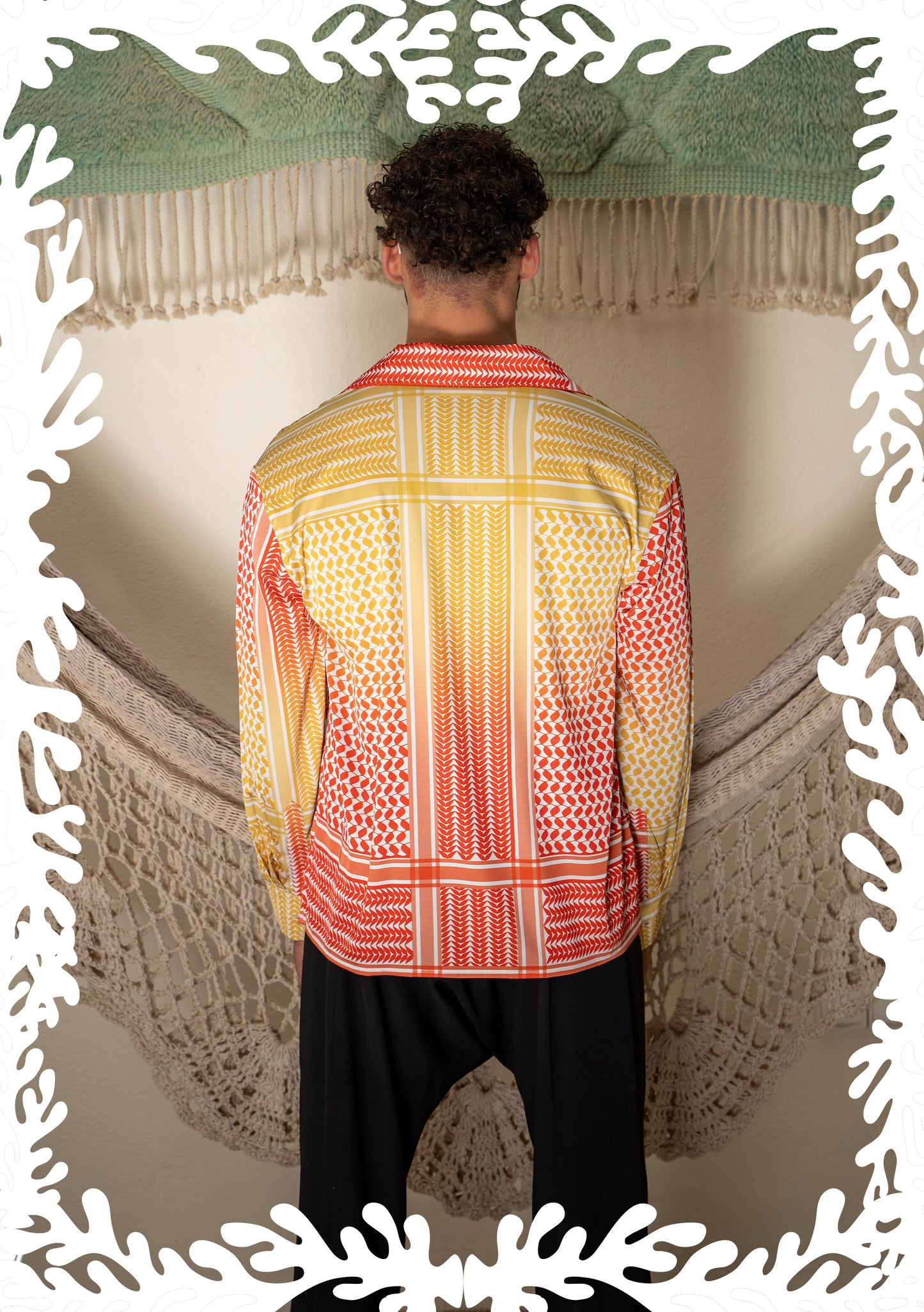 SILK PRINTED SHIRT KEFFIYEH