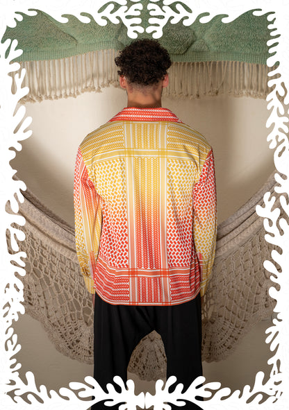 SILK PRINTED SHIRT KEFFIYEH