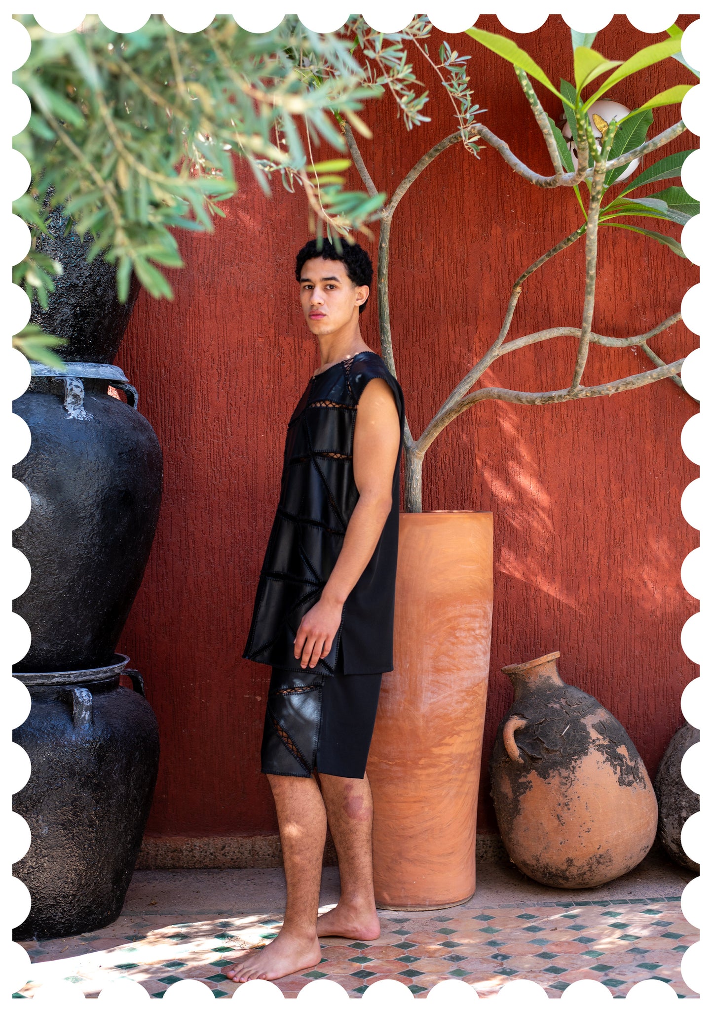 MORO PATCHWORK  LEATHER TANK TOP