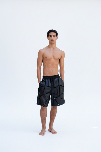 MORO PATCHWORK LEATHER SHORT