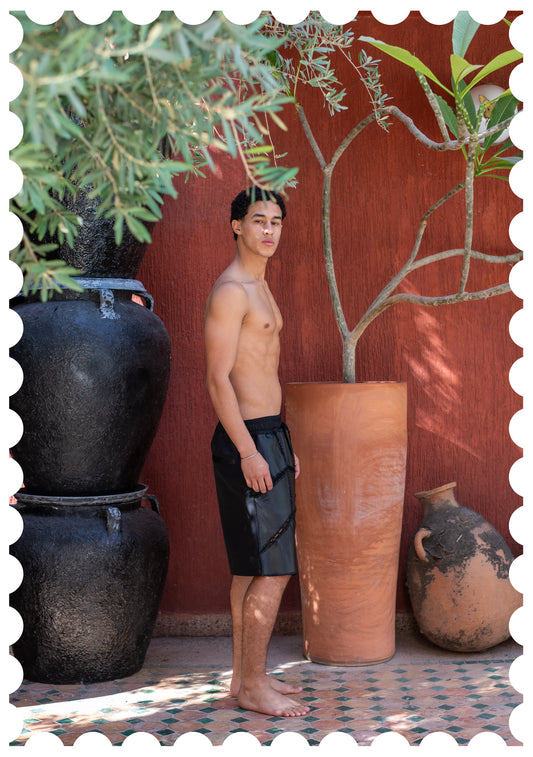 MORO PATCHWORK LEATHER SHORT