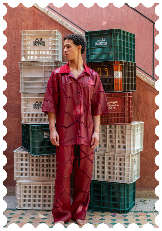 Leather Patchwork Shirt