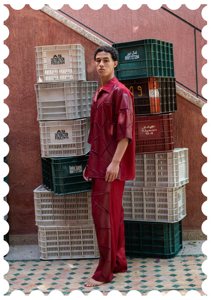 Leather Patchwork Shirt