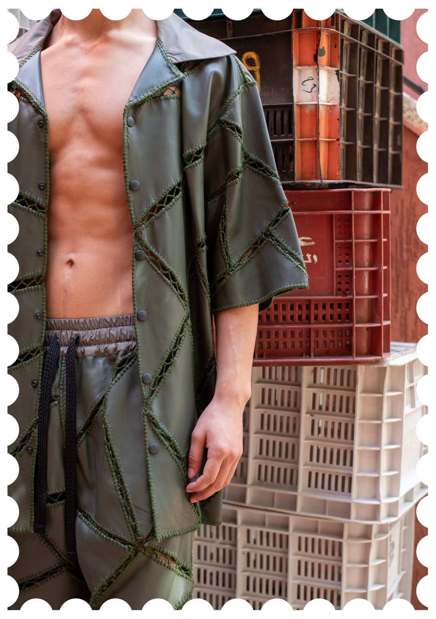 Leather Patchwork Shirt