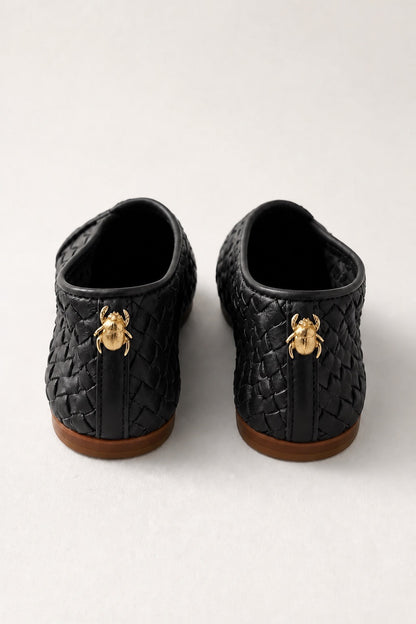 WEAVED LEATHER BABOUCHE
