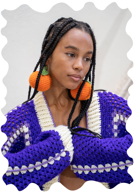 ORANGE CROCHET EARRINGS
