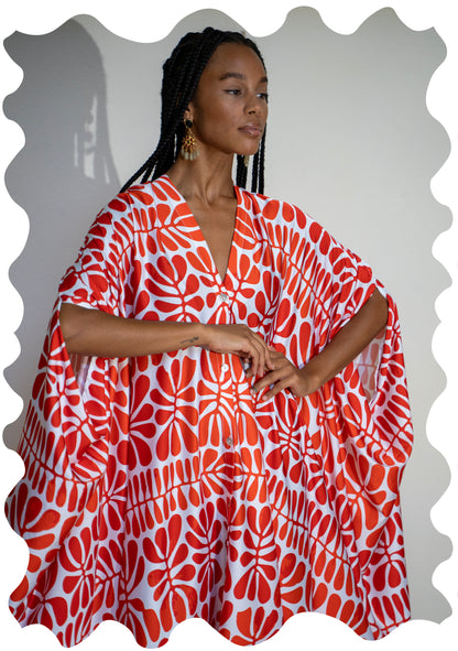 SILK ABAYA MATISSE RED