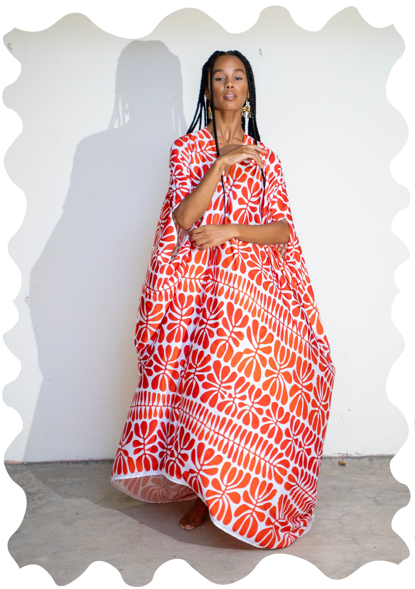 SILK ABAYA MATISSE RED