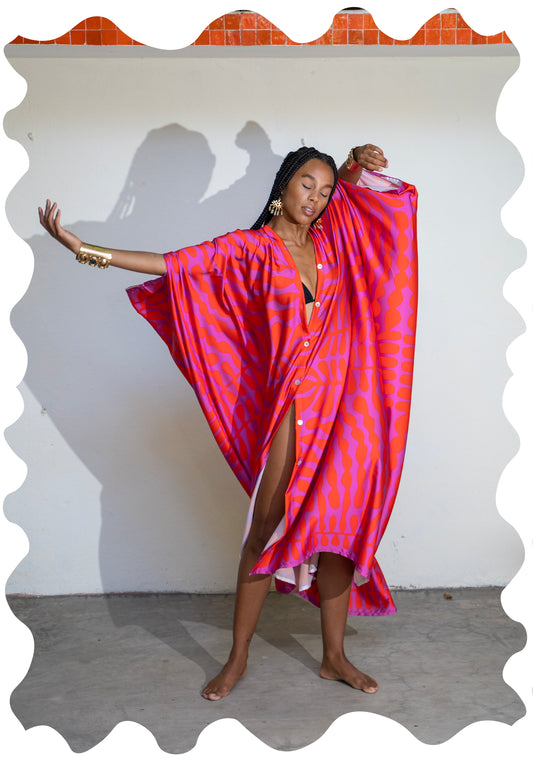 SILK ABAYA MATISSE PINK