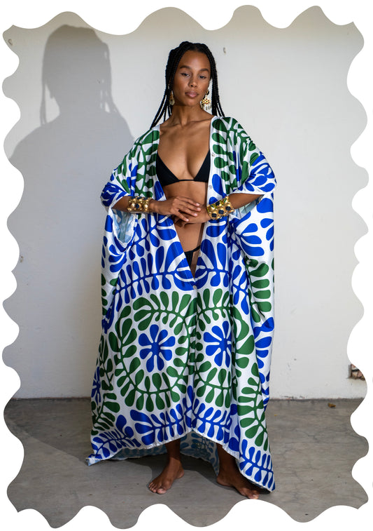 SILK ABAYA MATISSE BLEU