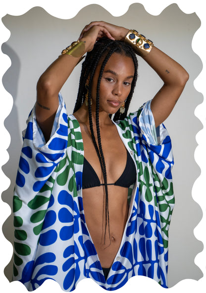 SILK ABAYA MATISSE BLEU