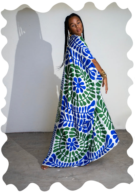 SILK ABAYA MATISSE BLEU