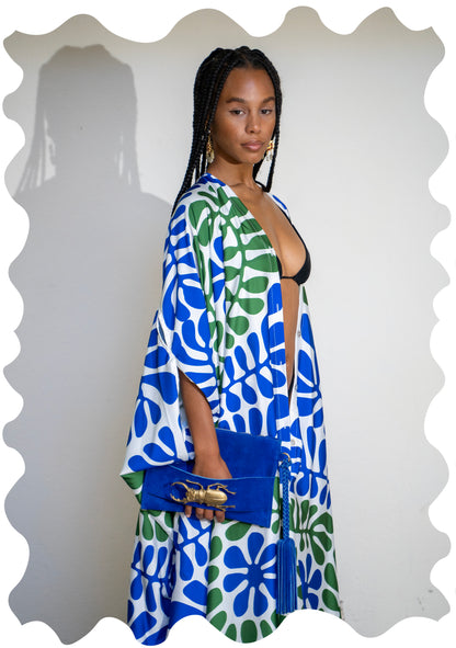 SILK ABAYA MATISSE BLEU