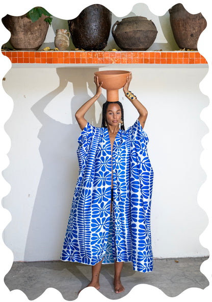 SILK ABAYA MATISSE BLEU