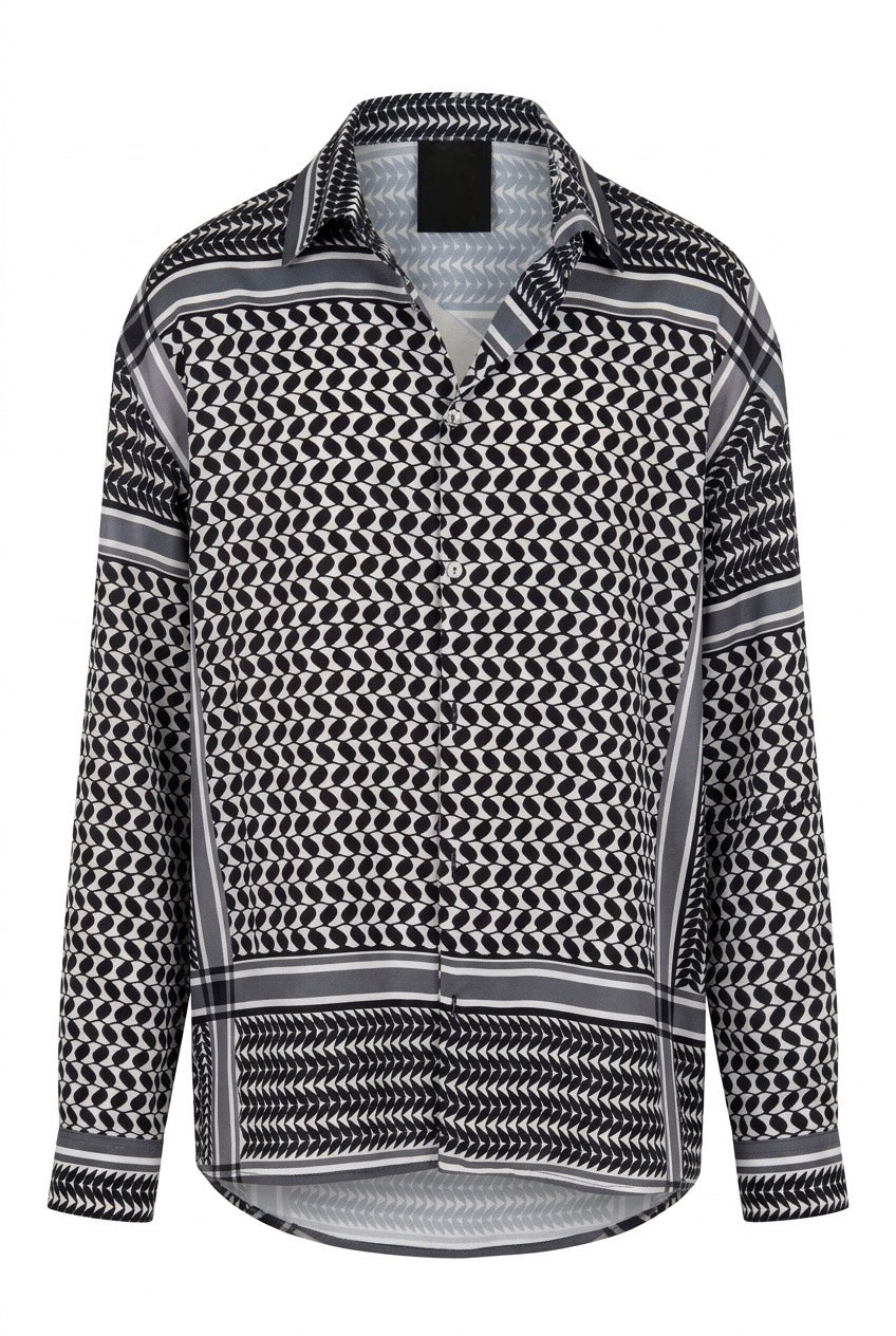 MORO SILK SHIRT | black keffieh