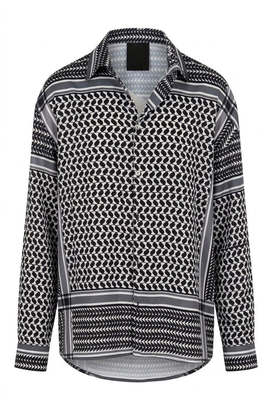 MORO SILK SHIRT | black keffieh