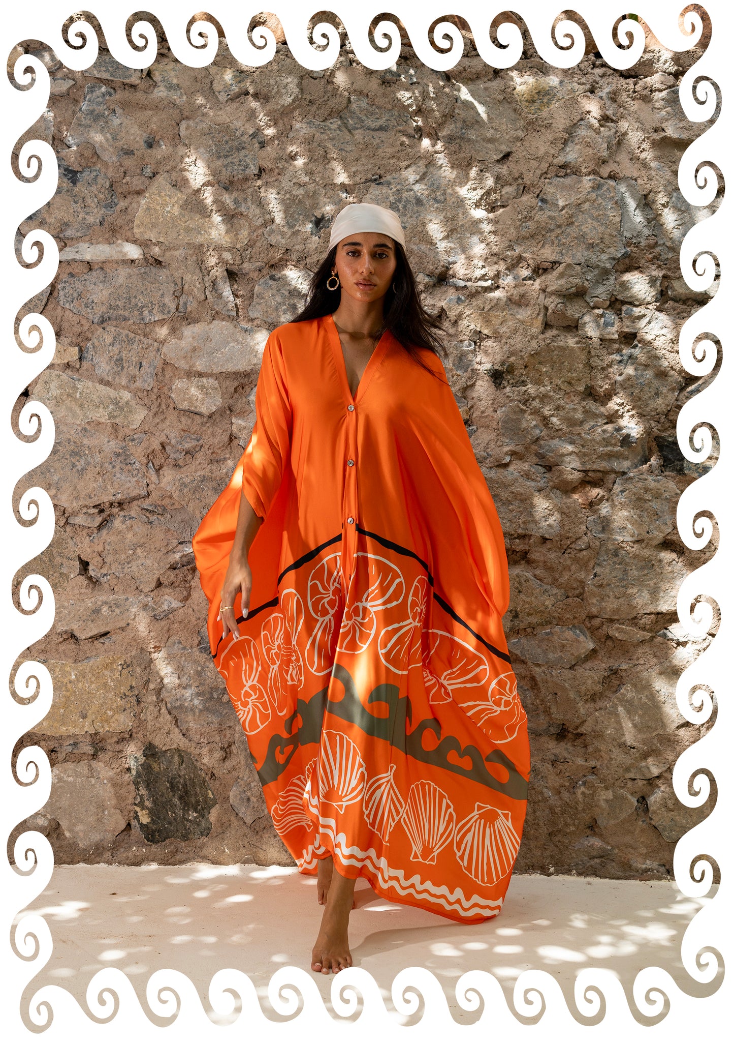 SILK ABAYA ORANGE