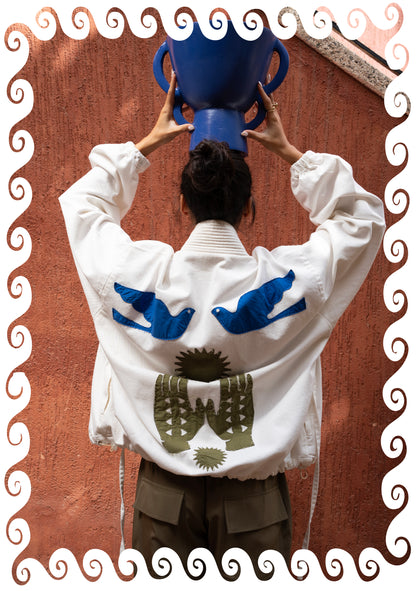 BOMBER KIMONO JACKET WHITE