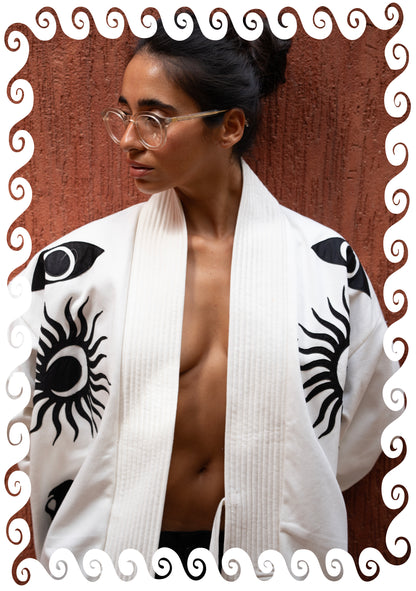 BOMBER KIMONO JACKET WHITE