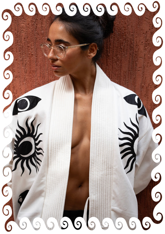 BOMBER KIMONO JACKET WHITE