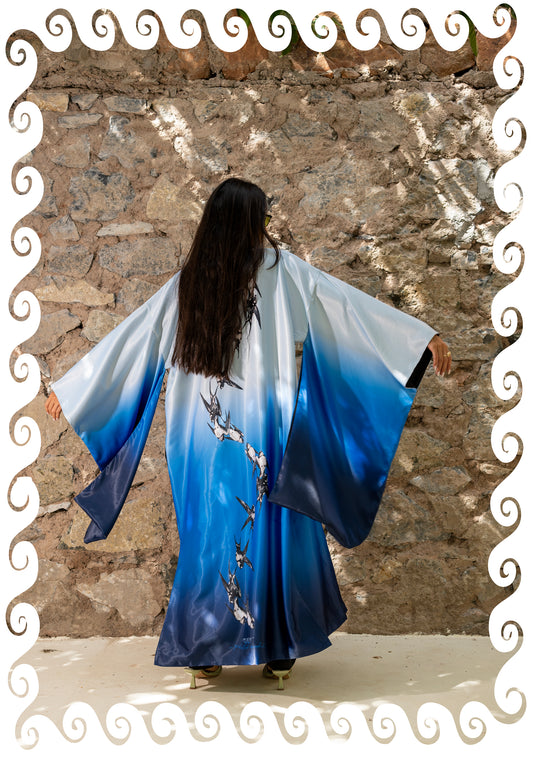 COAT KIMONO BLEU