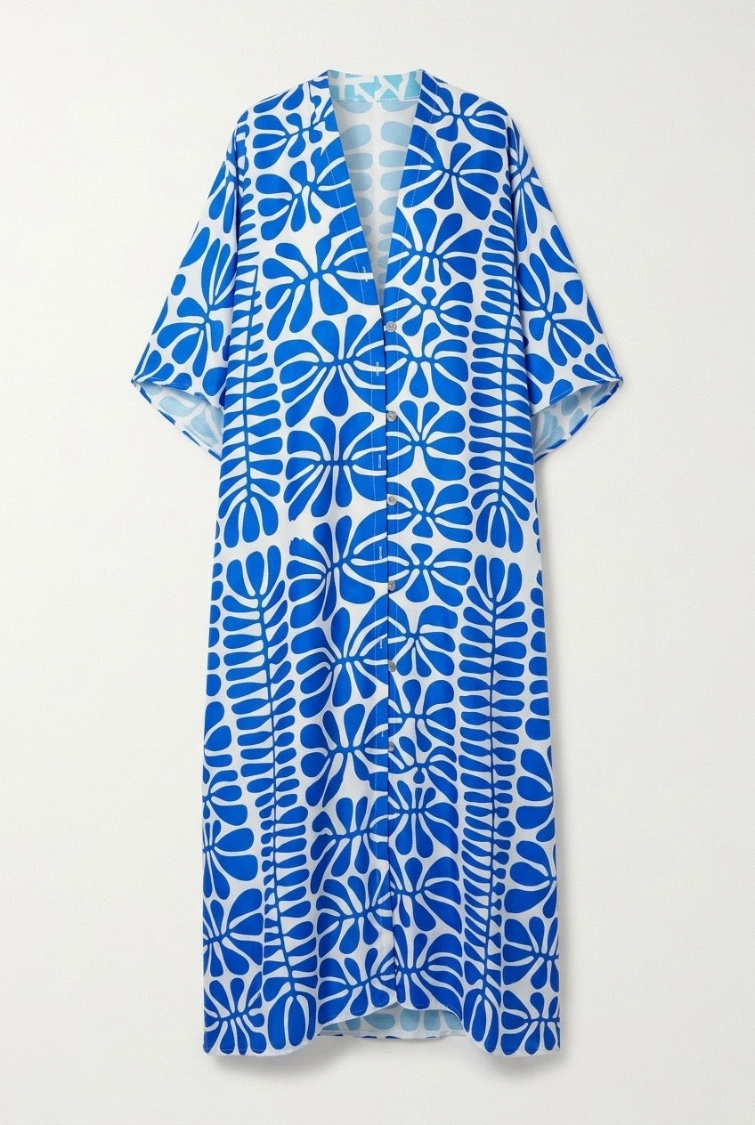 SILK ABAYA MATISSE BLEU