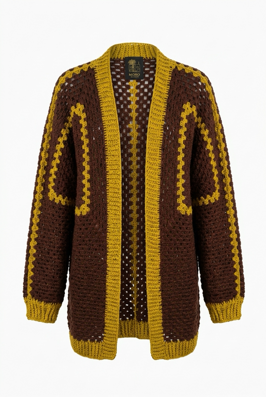 CROCHET CARDIGAN | acid brown