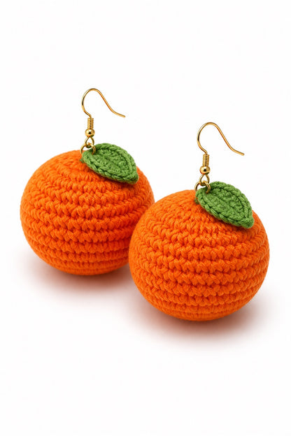 ORANGE CROCHET EARRINGS