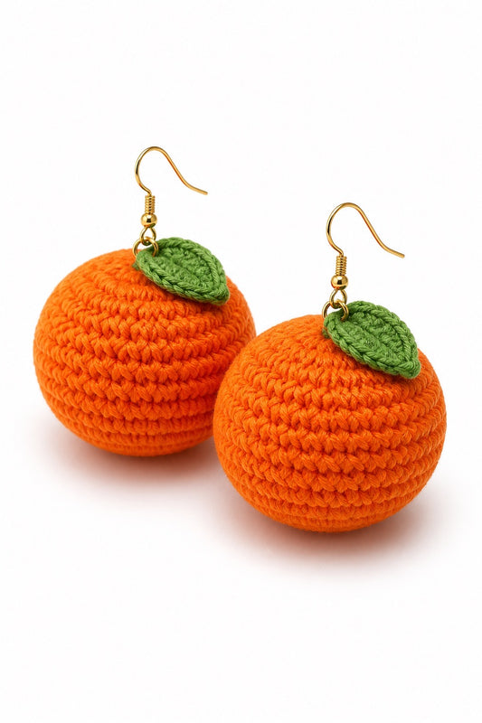 ORANGE CROCHET EARRINGS
