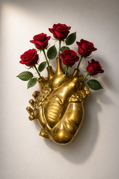 BRONZE HEART| vase