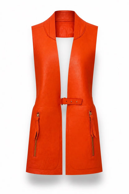 LEATHER VEST W