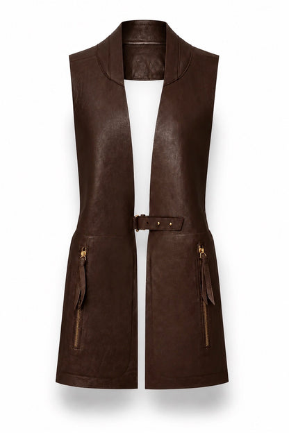 LEATHER VEST W