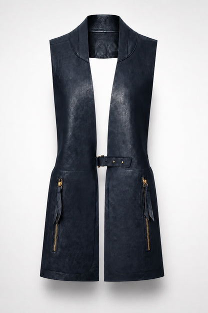 LEATHER VEST W