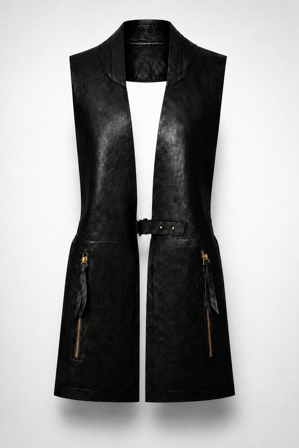 LEATHER VEST W