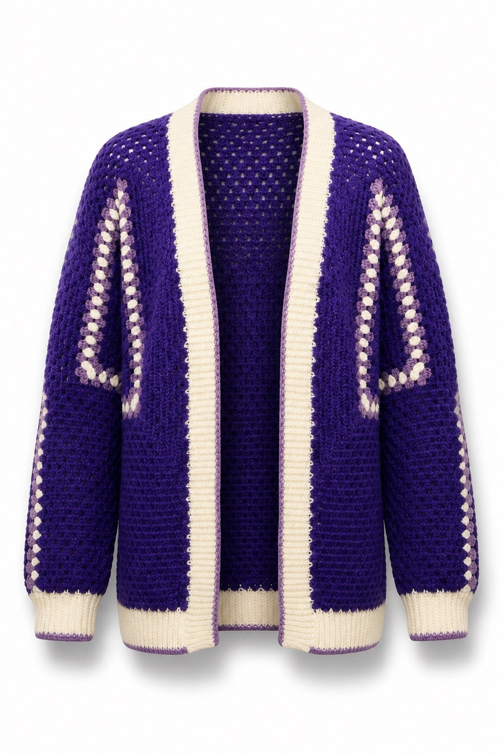 CROCHET CARDIGAN | purple rain