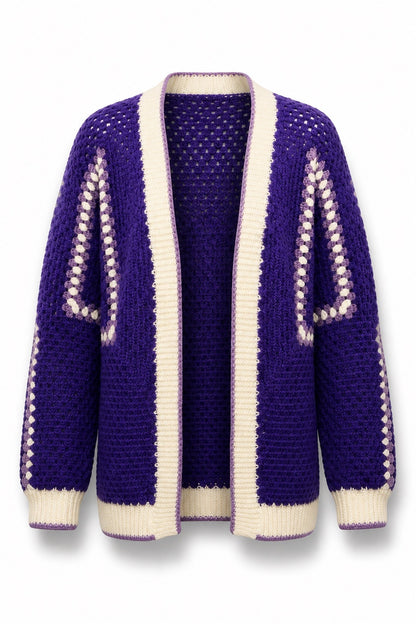 CROCHET CARDIGAN | purple rain