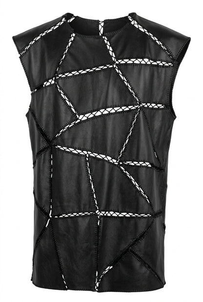 MORO PATCHWORK  LEATHER TANK TOP