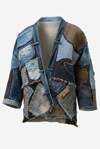 Denim Patchwork Kimono