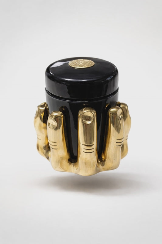 Hand Bronze candle holder